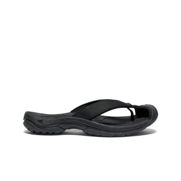Women's Waimea Leather Flip-Flop  |  Black/Black