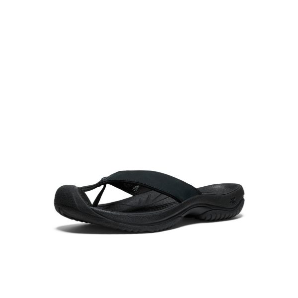 Men's Waimea Leather Flip-Flop  |  Black/Black